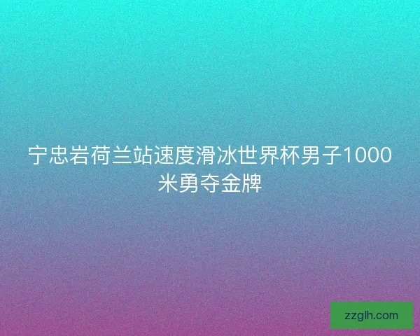 宁忠岩荷兰站速度滑冰世界杯男子1000米勇夺金牌