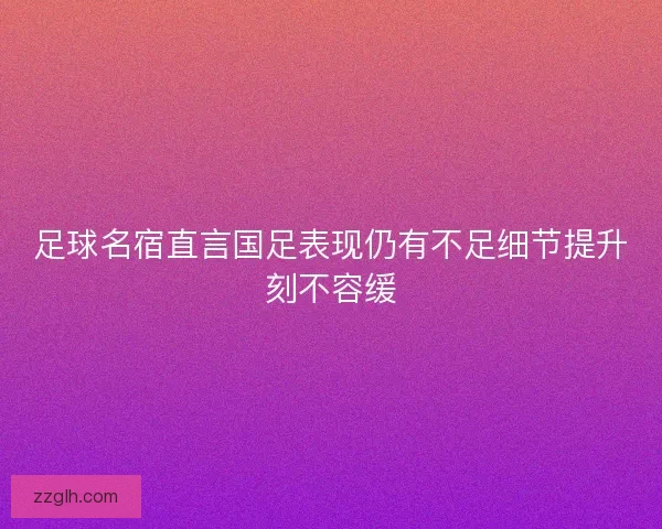 足球名宿直言国足表现仍有不足细节提升刻不容缓